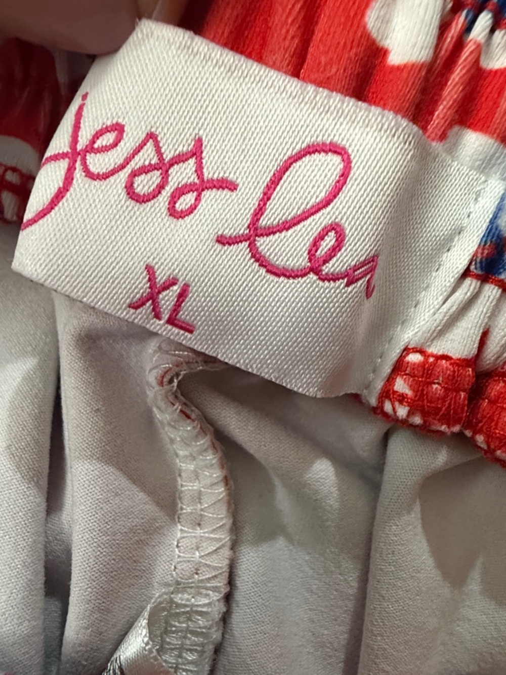Jess Lea XL Rebel Floral Red White Blue Drawstring Everyday Shorts - Picture 9 of 11